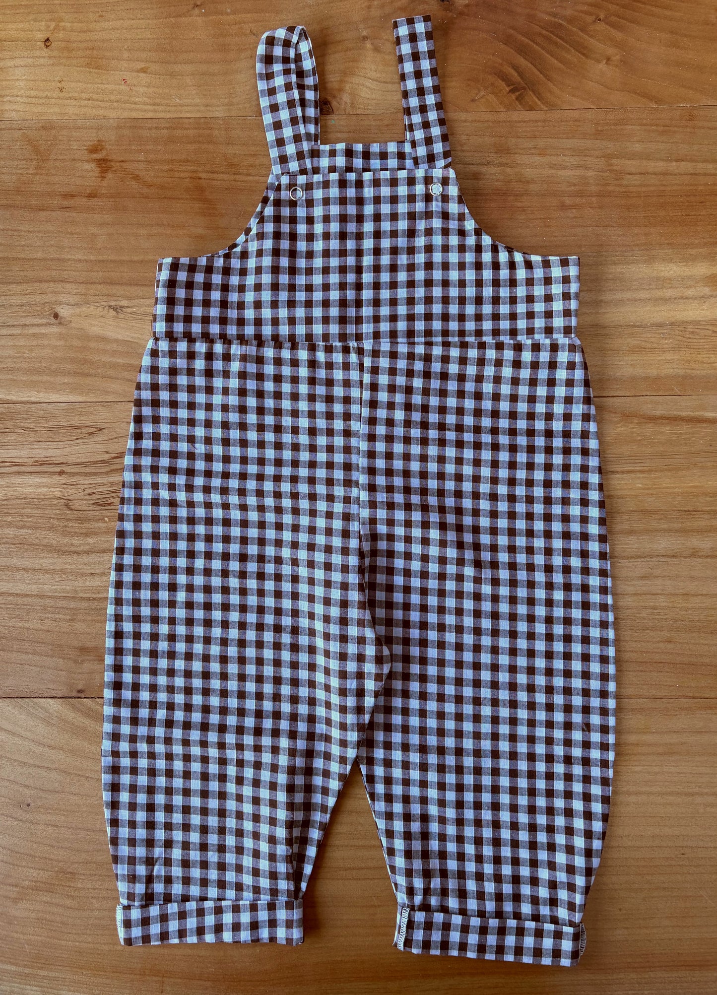 Brown gingham dungarees