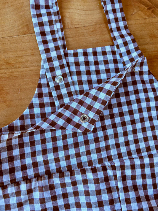 Brown gingham dungarees